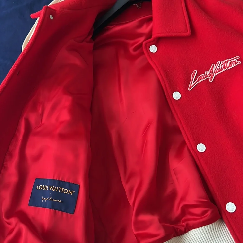 LV x YK Psychedelic Flower Embroidered Varsity Blouson - Picture 5 of 6